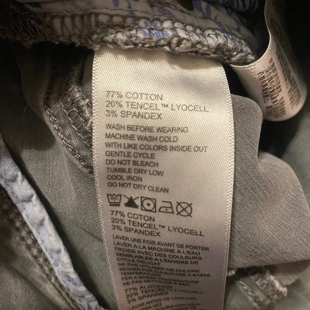 Tommy Bahama Boracay Mens 32x32 Grey Sateen Five Pocket Chino Pants Straight Leg